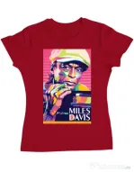Tricou personalizat dama Miles Davis Rosu