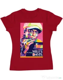 Tricou personalizat dama Miles Davis Rosu