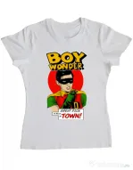 Tricou personalizat dama Boy Wonder Alb
