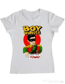 Tricou personalizat dama Boy Wonder Alb