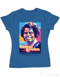 Tricou personalizat dama James Brown Albastru azuriu