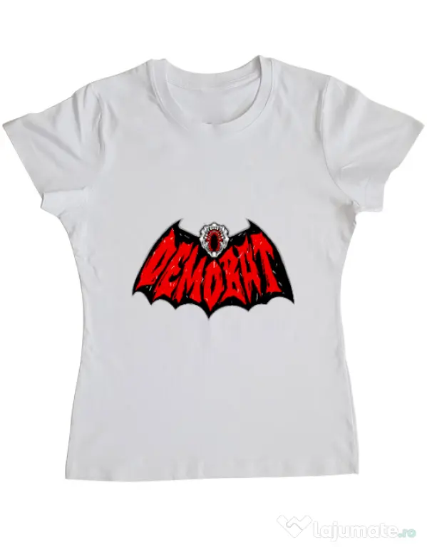 Tricou personalizat dama Demo-Batman Alb