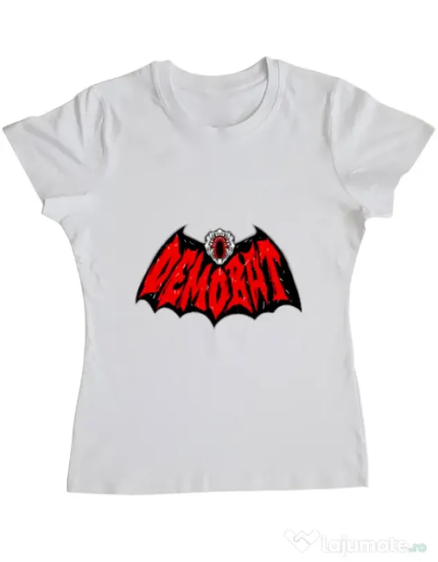 Tricou personalizat dama Demo-Batman Alb