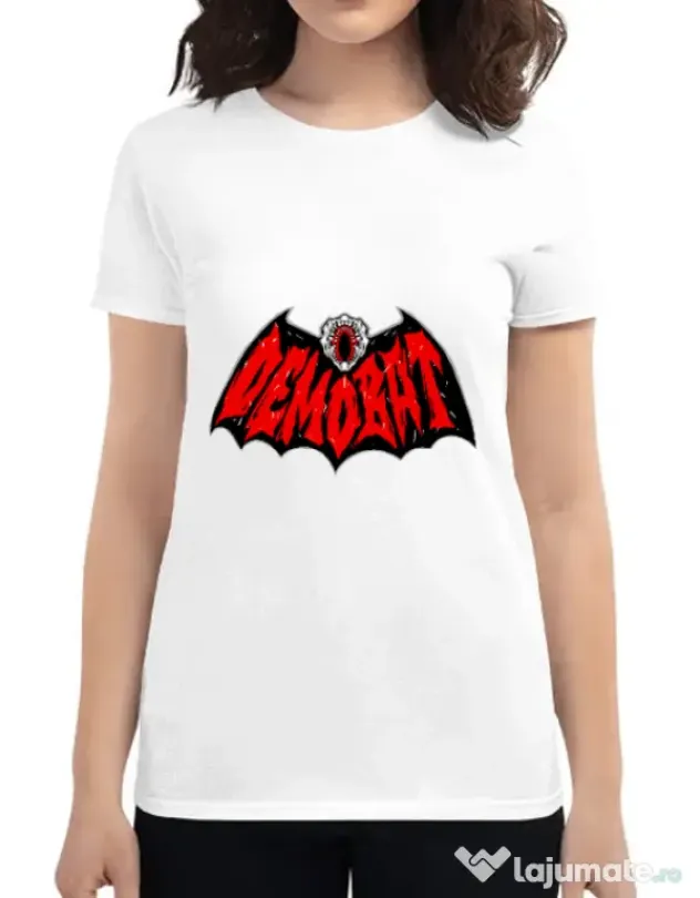 Tricou personalizat dama Demo-Batman Alb