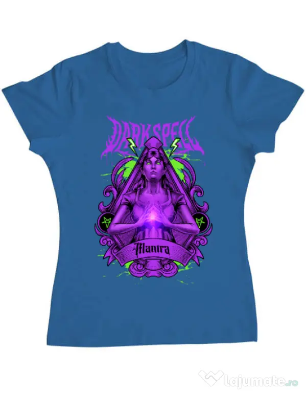 Tricou personalizat dama DARK SPELL Albastru azuriu