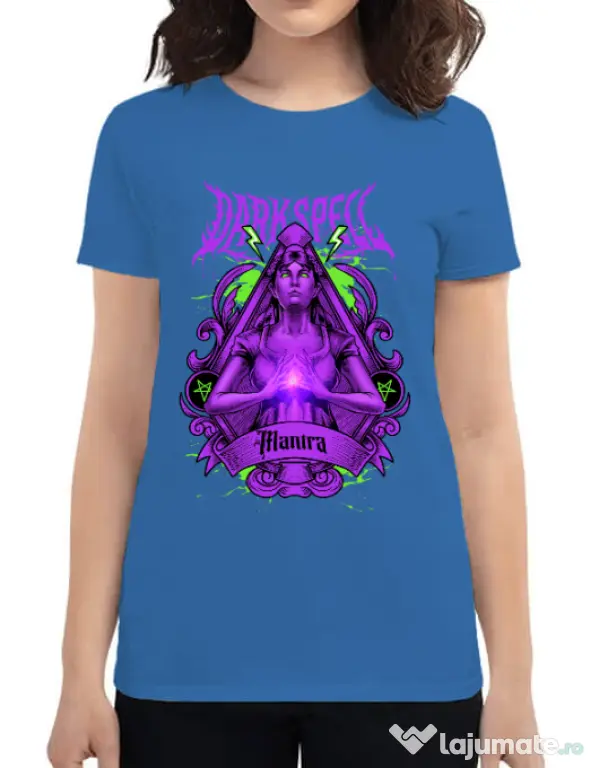 Tricou personalizat dama DARK SPELL Albastru azuriu