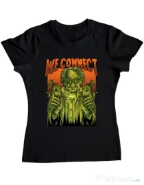 Tricou personalizat dama WE CONNECT Negru