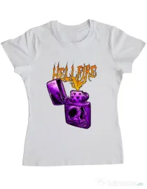Tricou personalizat dama HELLFIRE Alb