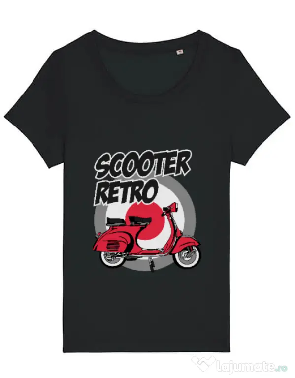 Tricou STANLEY STELLA dama SCOOTER RETRO RED COLOR Negru