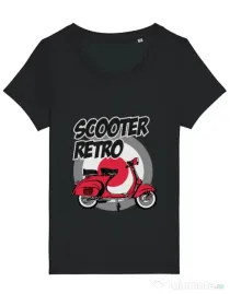 Tricou STANLEY STELLA dama SCOOTER RETRO RED COLOR Negru