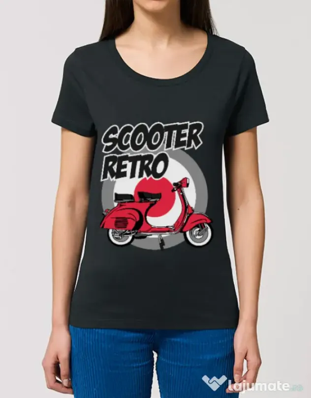 Tricou STANLEY STELLA dama SCOOTER RETRO RED COLOR Negru