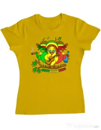 Tricou personalizat dama Three Little Birds Galben