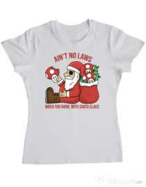 Tricou personalizat dama Stoned Santa Alb