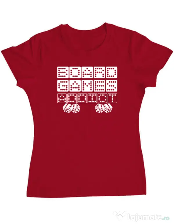 Tricou personalizat dama Board Games Addict Rosu
