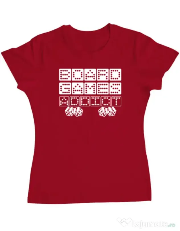 Tricou personalizat dama Board Games Addict Rosu