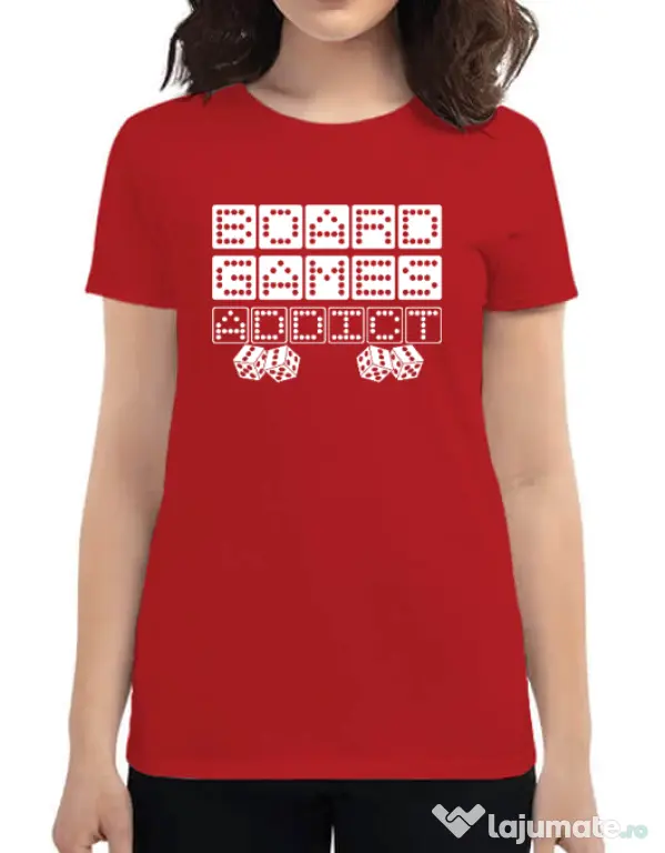 Tricou personalizat dama Board Games Addict Rosu