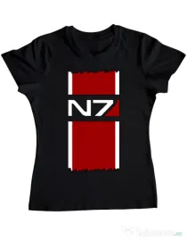 Tricou personalizat dama Mass Effect - N7 Negru