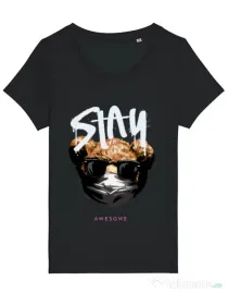 Tricou STANLEY STELLA dama Stay awesome Negru