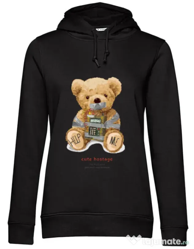 Hanorac dama cu gluga Cute hostage Negru