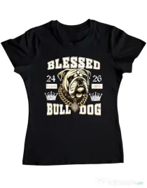 Tricou personalizat dama BULLDOG 02 Negru