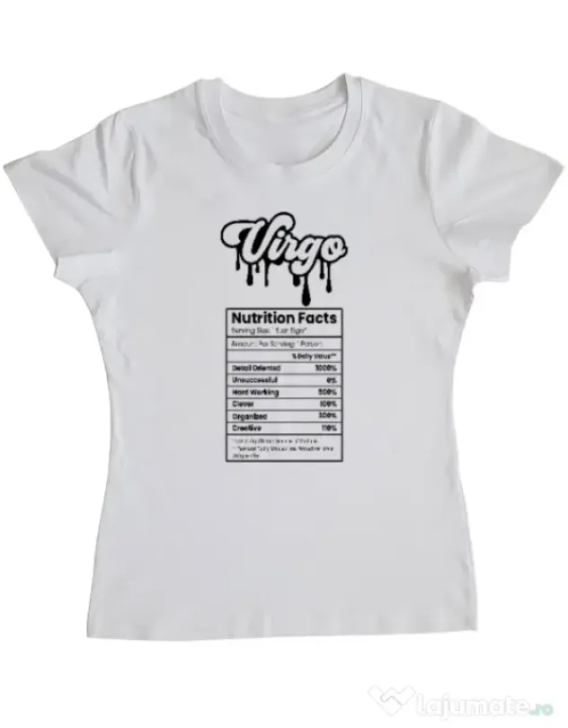 Tricou personalizat dama Zodiac | Fecioara Alb
