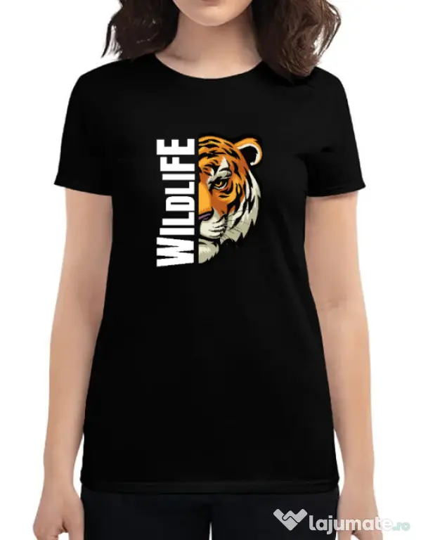 Tricou personalizat dama WildLife (dark) Negru