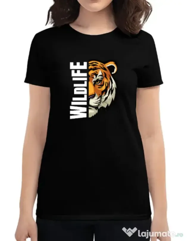 Tricou personalizat dama WildLife (dark) Negru