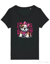 Tricou STANLEY STELLA dama CUTE PUPPY Negru