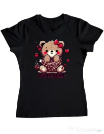 Tricou personalizat dama CUTE BEAR 1 Negru