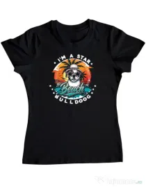 Tricou personalizat dama BULLDOG 12 Negru