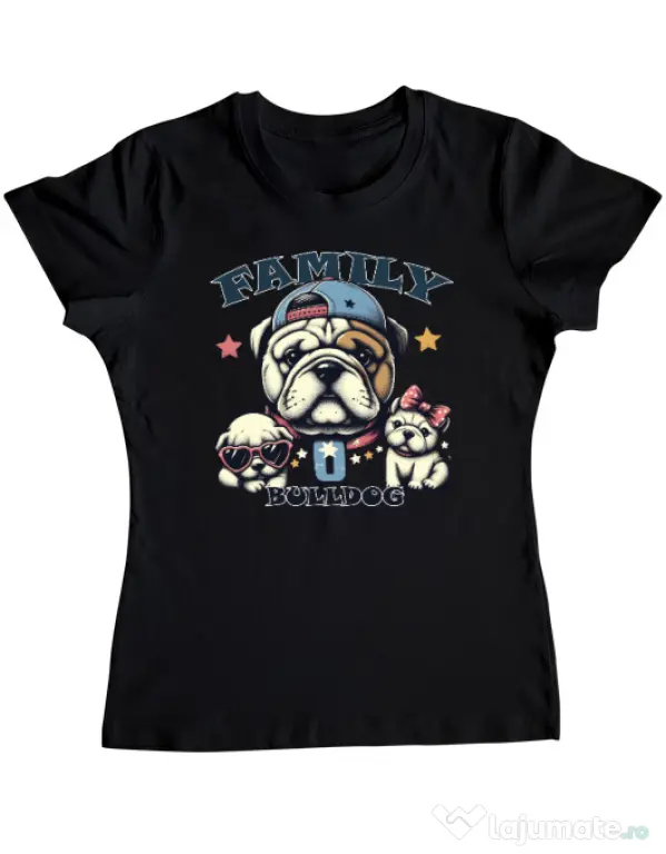 Tricou personalizat dama BULLDOG 16 Negru