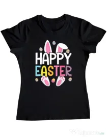 Tricou personalizat dama bunny 2 Negru