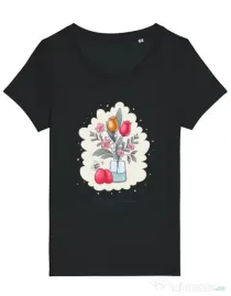 Tricou STANLEY STELLA dama HAPPY EASTER Negru