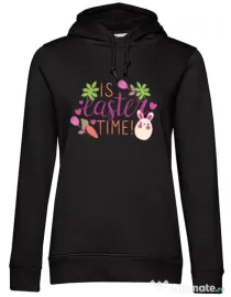 Hanorac dama cu gluga IS EASTER TIME Negru