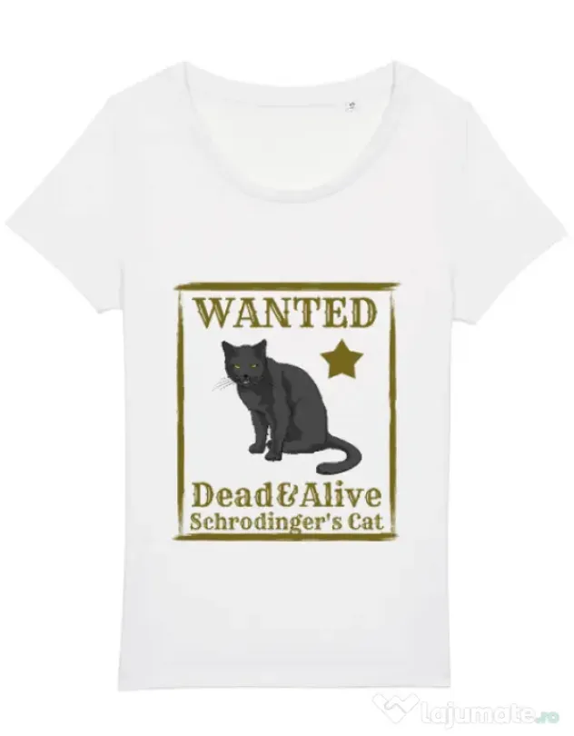 Tricou STANLEY STELLA dama Wanted cat Alb