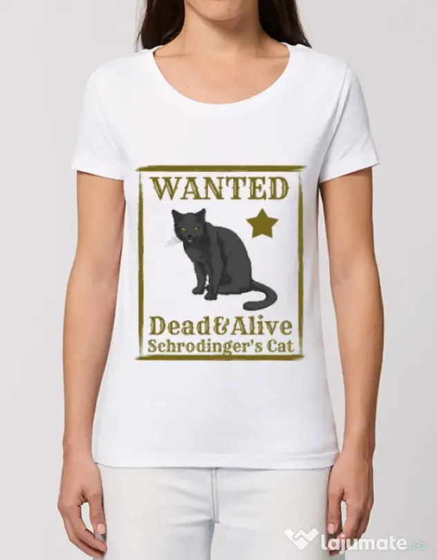 Tricou STANLEY STELLA dama Wanted cat Alb