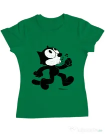 Tricou ADLER dama Felix the cat Verde mediu