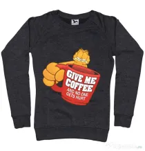 Bluza ADLER dama Give me coffee Negru melanj