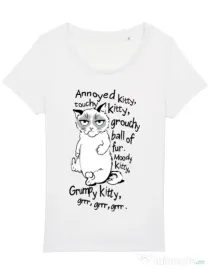 Tricou STANLEY STELLA dama Grumpy kitty Alb