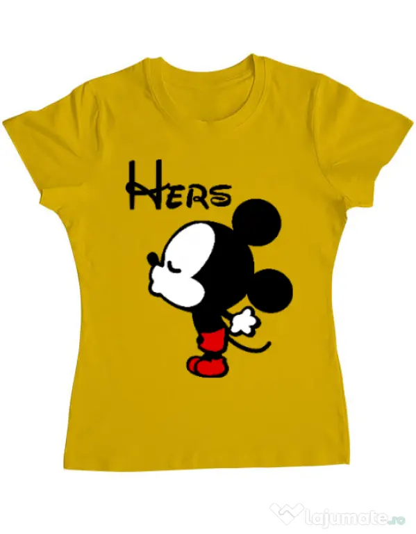 Tricou ADLER dama Hers Mickey Galben