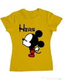 Tricou ADLER dama Hers Mickey Galben