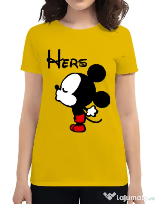 Tricou ADLER dama Hers Mickey Galben
