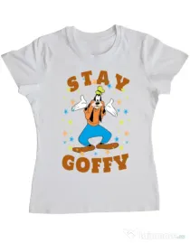 Tricou ADLER dama Stay Goofy Alb