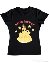 Tricou ADLER dama Never grow up Negru