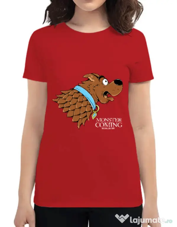 Tricou ADLER dama Monster is coming Rosu