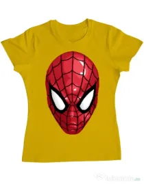 Tricou ADLER dama Spiderman mask Galben