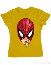Tricou ADLER dama Spiderman pizza Galben