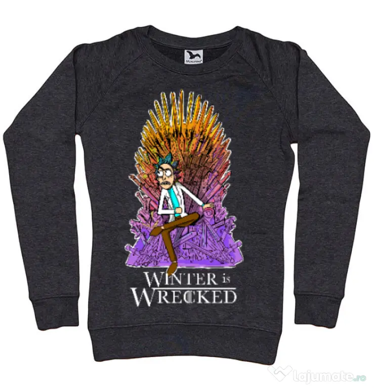 Bluza ADLER dama Winter is wrecked Negru melanj