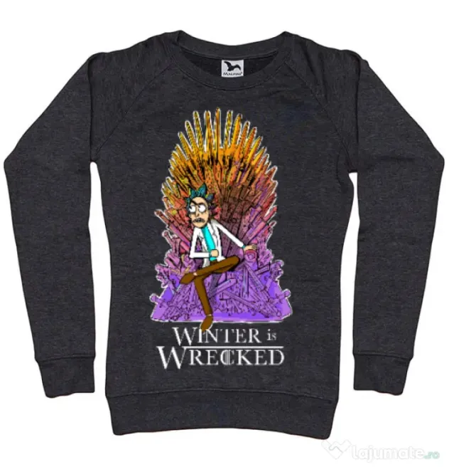 Bluza ADLER dama Winter is wrecked Negru melanj