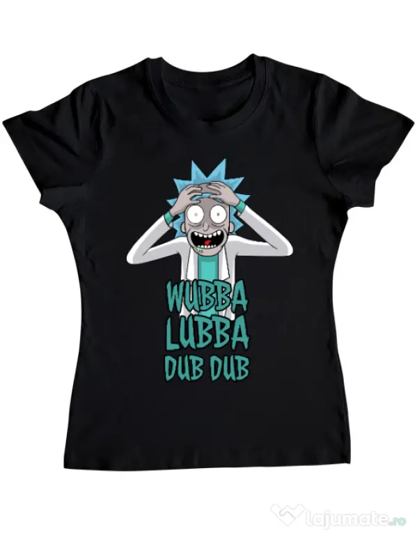 Tricou ADLER dama Wubba Lubba Dub Dub Negru
